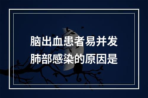 脑出血患者易并发肺部感染的原因是