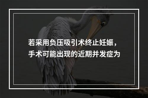 若采用负压吸引术终止妊娠，手术可能出现的近期并发症为