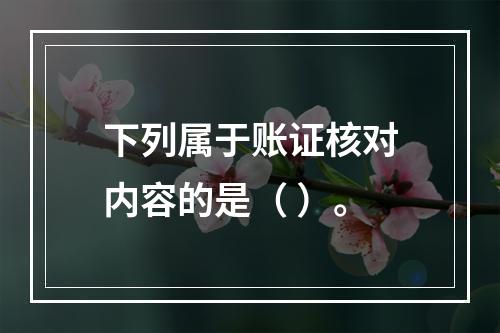 下列属于账证核对内容的是（ ）。