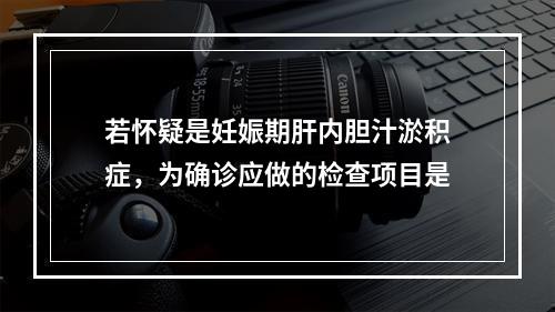 若怀疑是妊娠期肝内胆汁淤积症，为确诊应做的检查项目是