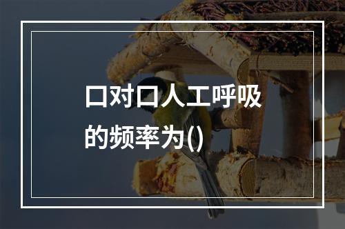 口对口人工呼吸的频率为()