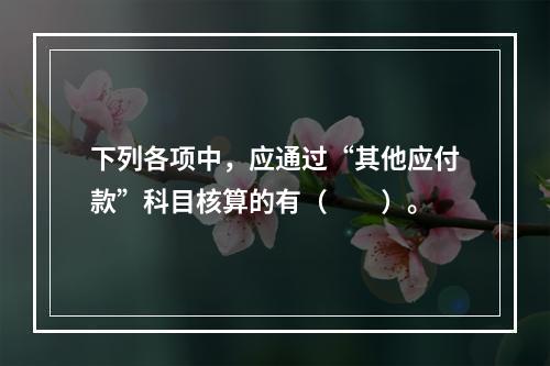 下列各项中，应通过“其他应付款”科目核算的有（　　）。