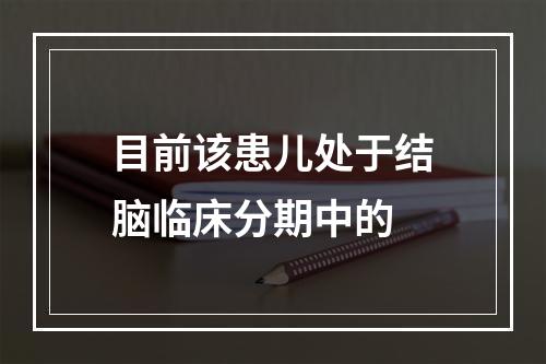 目前该患儿处于结脑临床分期中的