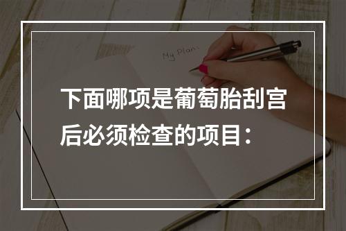 下面哪项是葡萄胎刮宫后必须检查的项目：