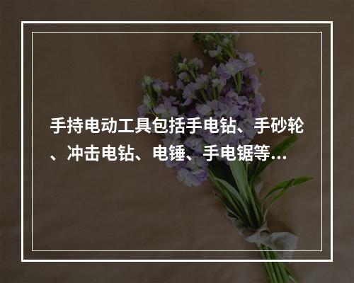 手持电动工具包括手电钻、手砂轮、冲击电钻、电锤、手电锯等工具