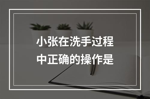 小张在洗手过程中正确的操作是