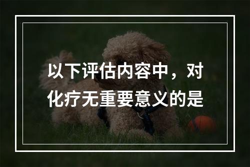 以下评估内容中，对化疗无重要意义的是