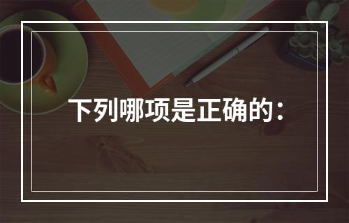 下列哪项是正确的：