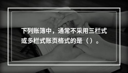 下列账簿中，通常不采用三栏式或多栏式账页格式的是（ ）。