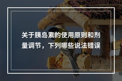 关于胰岛素的使用原则和剂量调节，下列哪些说法错误