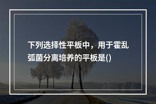 下列选择性平板中，用于霍乱弧菌分离培养的平板是()