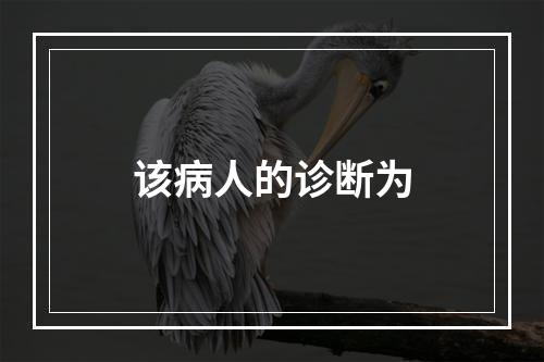 该病人的诊断为