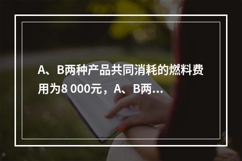 A、B两种产品共同消耗的燃料费用为8 000元，A、B两种产