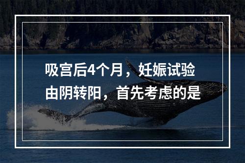 吸宫后4个月，妊娠试验由阴转阳，首先考虑的是