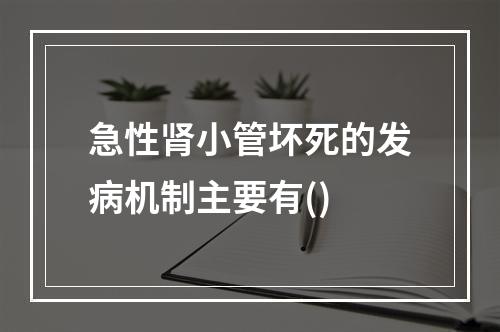 急性肾小管坏死的发病机制主要有()