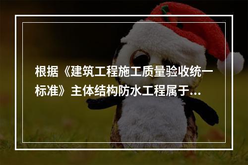 根据《建筑工程施工质量验收统一标准》主体结构防水工程属于（　