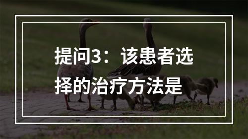 提问3：该患者选择的治疗方法是