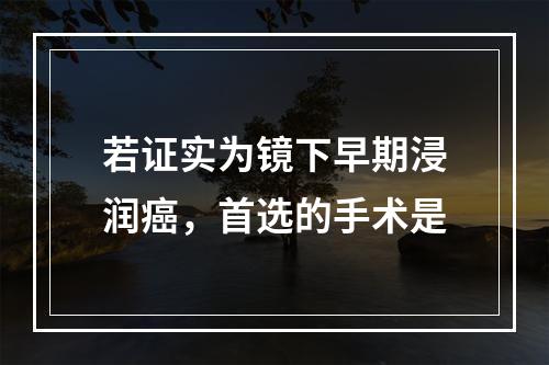 若证实为镜下早期浸润癌，首选的手术是