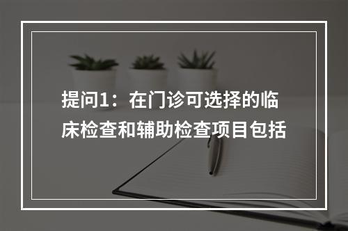 提问1：在门诊可选择的临床检查和辅助检查项目包括