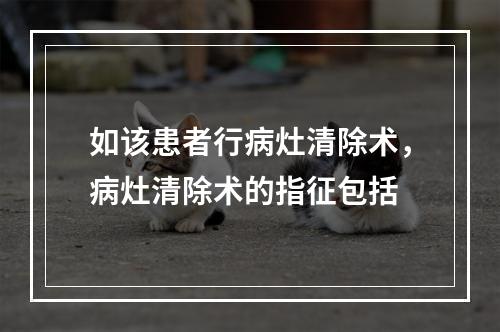 如该患者行病灶清除术，病灶清除术的指征包括