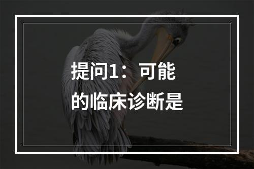 提问1：可能的临床诊断是