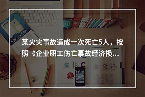 某火灾事故造成一次死亡5人，按照《企业职工伤亡事故经济损失统