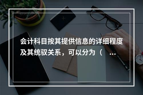 会计科目按其提供信息的详细程度及其统驭关系，可以分为（　　）