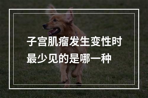 子宫肌瘤发生变性时最少见的是哪一种