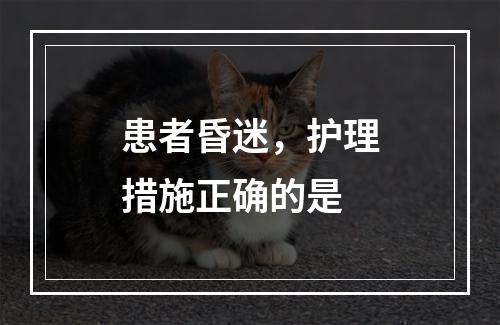 患者昏迷，护理措施正确的是