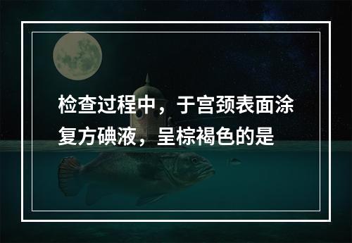 检查过程中，于宫颈表面涂复方碘液，呈棕褐色的是