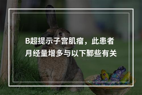 B超提示子宫肌瘤，此患者月经量增多与以下鄹些有关