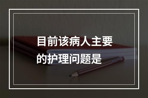 目前该病人主要的护理问题是