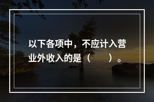 以下各项中，不应计入营业外收入的是（　　）。