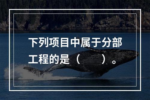 下列项目中属于分部工程的是（　　）。