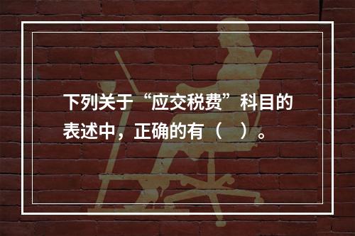 下列关于“应交税费”科目的表述中，正确的有（　）。