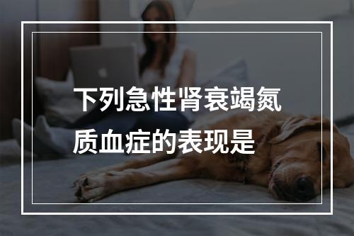 下列急性肾衰竭氮质血症的表现是