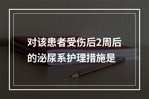 对该患者受伤后2周后的泌尿系护理措施是