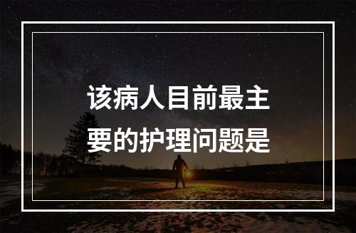 该病人目前最主要的护理问题是