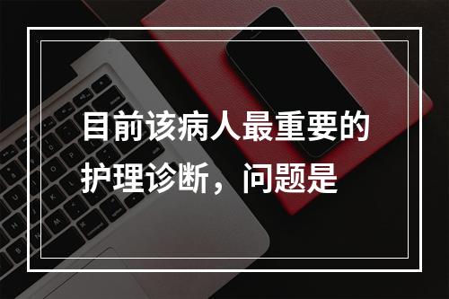 目前该病人最重要的护理诊断，问题是