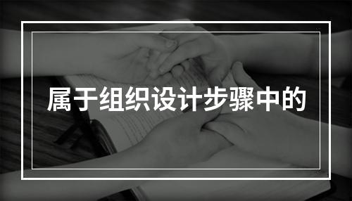 属于组织设计步骤中的