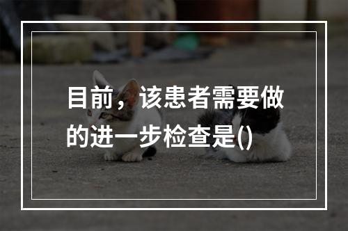 目前，该患者需要做的进一步检查是()