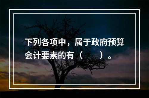 下列各项中，属于政府预算会计要素的有（　　）。