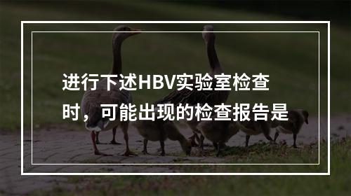 进行下述HBV实验室检查时，可能出现的检查报告是