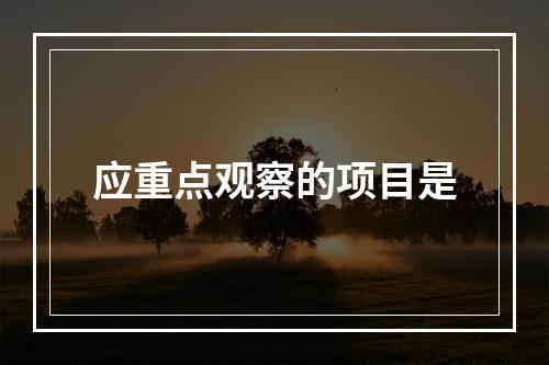 应重点观察的项目是