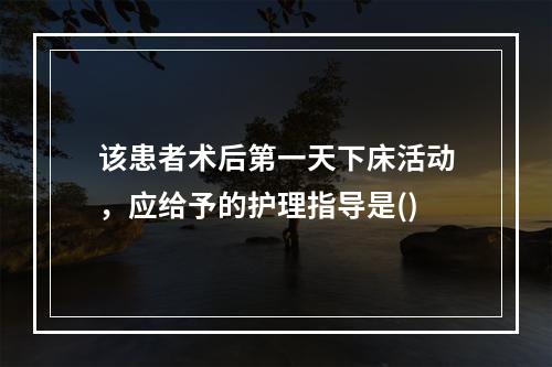 该患者术后第一天下床活动，应给予的护理指导是()