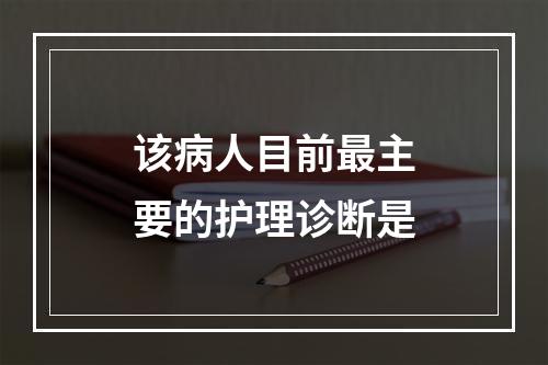 该病人目前最主要的护理诊断是