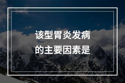 该型胃炎发病的主要因素是