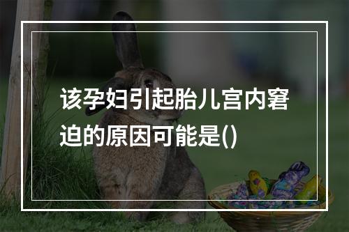 该孕妇引起胎儿宫内窘迫的原因可能是()