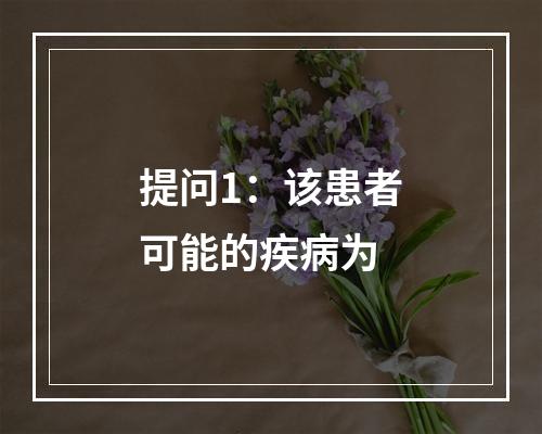 提问1：该患者可能的疾病为