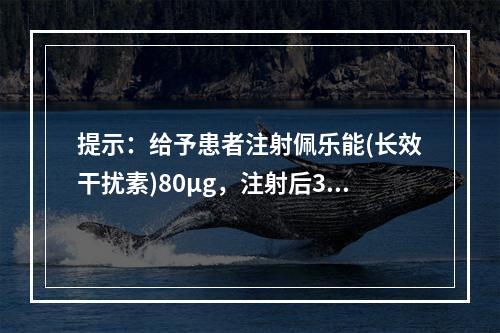 提示：给予患者注射佩乐能(长效干扰素)80μg，注射后3小时